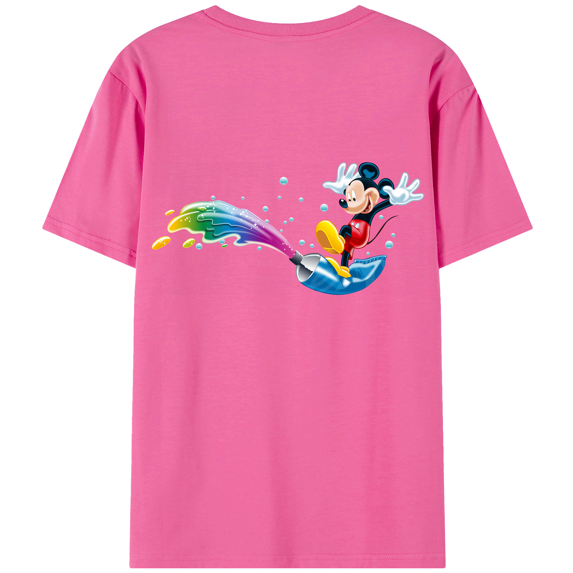 ミッキーマウス Mickey Mouse レディース半袖Tシャツ(バックプリント)